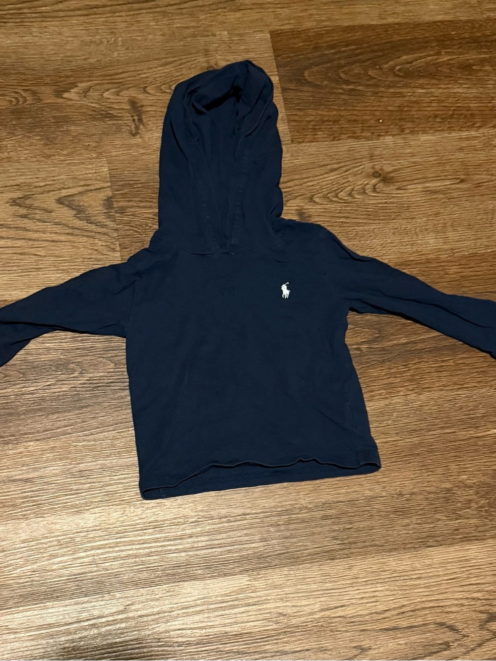 Polo by Ralph Lauren Navy Hooded Kids Sweatshirt with White Pony